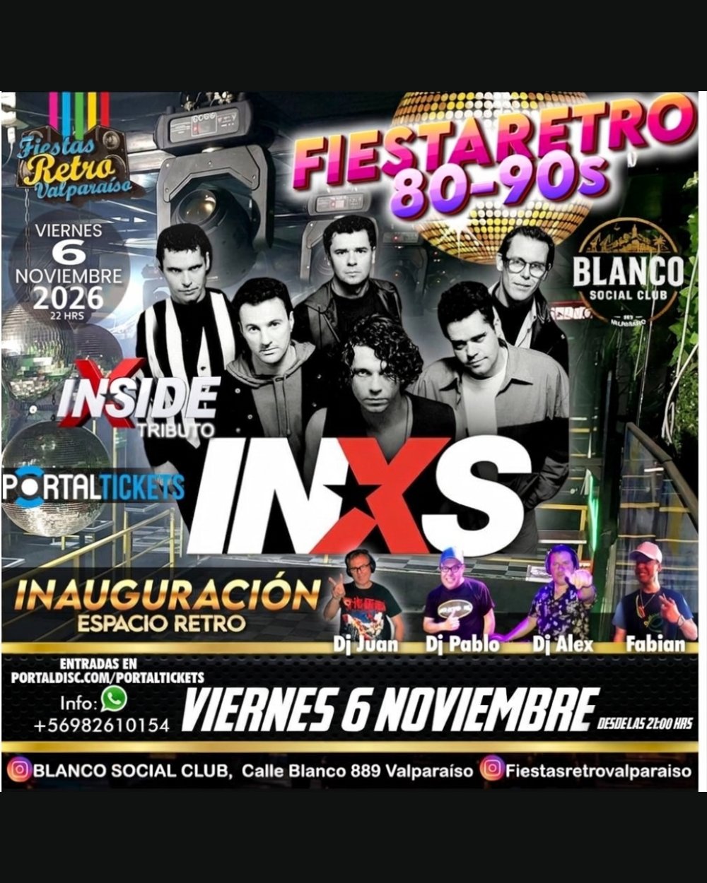 Fiesta Retro 80-90s En Blanco Social Club, Valparaíso - Viernes 6 Noviembre